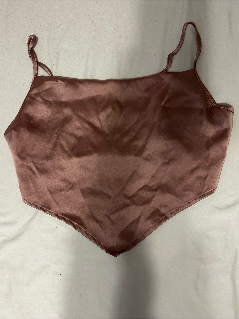 Sincerly Jules Satin Pointed-Hem Cami in Dusty Rose